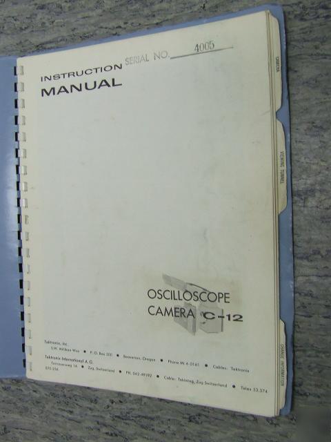 Tektronix oscilloscope camera c-12 instruction manual