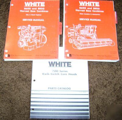White 8600 8800 combine service repair manual lot of 3