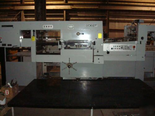 Bobst sp 102-e 250 ton autoplaten die cutter