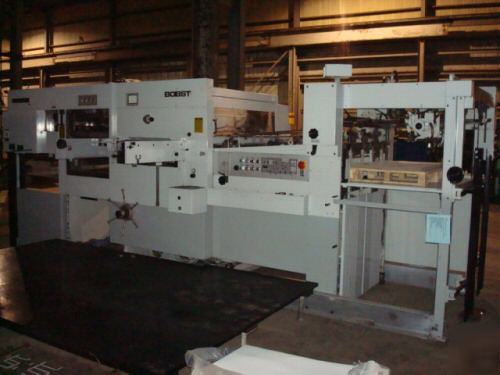 Bobst sp 102-e 250 ton autoplaten die cutter