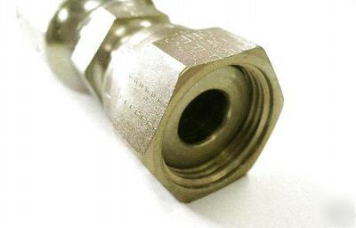 Hydraulic crimp fitting 3/8 female flat face X1/4 hose 