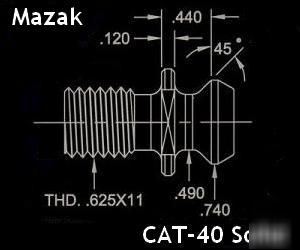 Mazak cnc cat-40 solid retention knobs