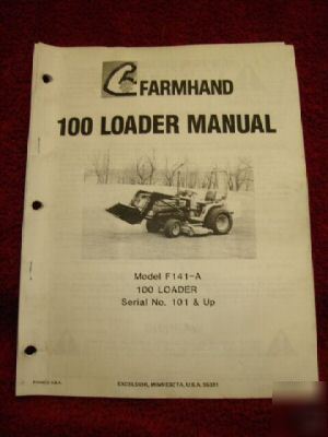 Farmhand 100 loader operator's parts manual