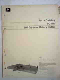 John deere 707 gyramor rotary cutter parts catalog-nice
