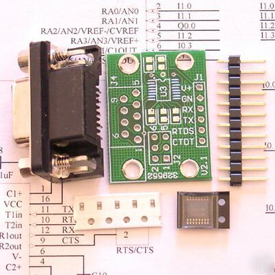 RS232 serial uart to ttl converter/adapter kit pic mcu