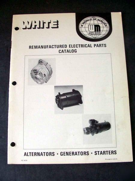 White tractor alternator generator starter parts manual