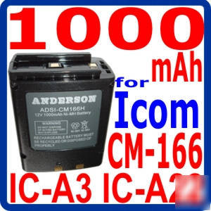 Battery for icom ic-A3 ic-A22 CM166 cm 166 ic A3 A22 qd