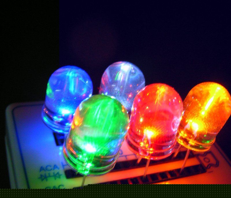 10 of green/red/blue/yellow/white 10MM diffused leds