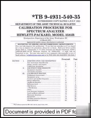 Agilent hp 3585B spectrum analyzer calibration manual