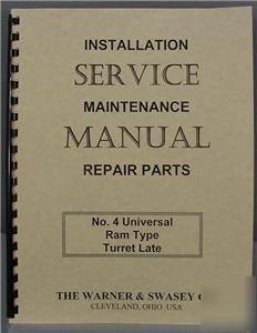 Warner & swasey no 4 turret lathe service manual