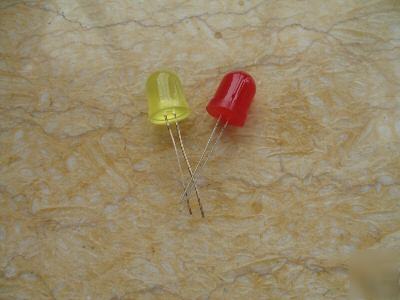 50PCS each of red/yellow 10MM diffused led/led throwies