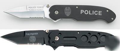 2 police fireman csi swat pocket knives badge belt gear