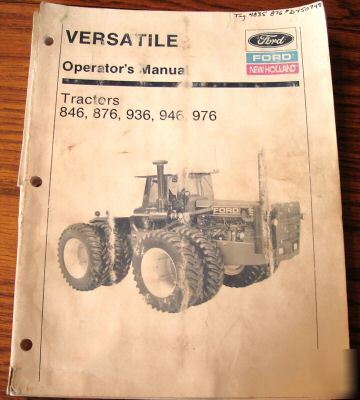 Ford versatile 846 thru 976 tractor operator's manual