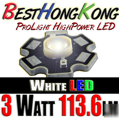 High power led set of 10 prolight 3W white 113.6 lm
