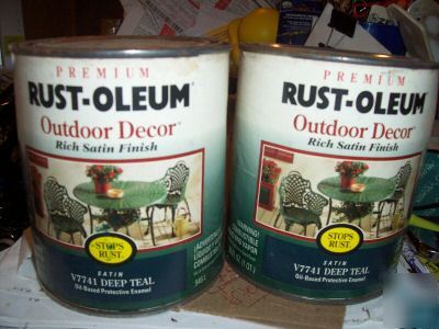 New 2QT premium rustoleum enamel paint deep teal V7741 