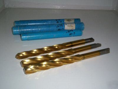 New 3 mohawk tin coated drills m - 7 .679 core ss