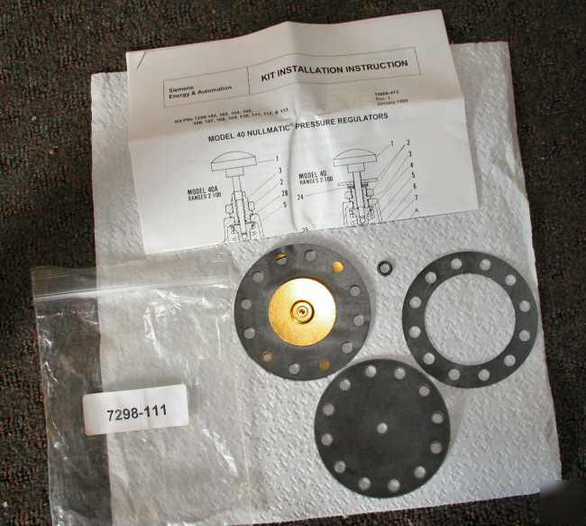 Siemens pressure regulator diaphragm kit 7298-111