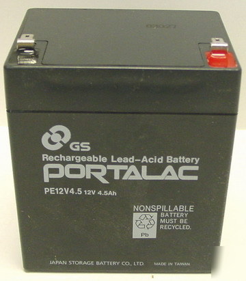 New gs portalac 12VDC 4.5AH lead acid battery