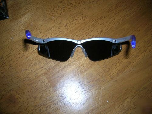 Mcr safety crews pro grade triwear safety glasses blue 