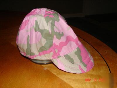 Pink camo hunting reversable welder cap caps hat hats