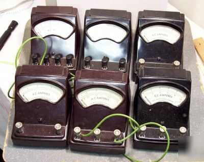 6 antique welch scientific bench meters, all different