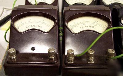 6 antique welch scientific bench meters, all different