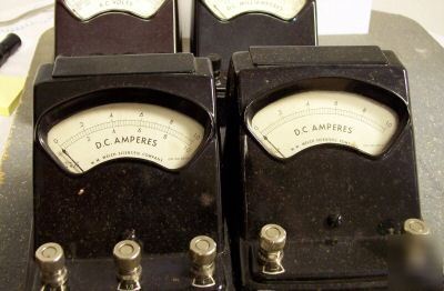 6 antique welch scientific bench meters, all different