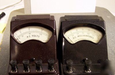 6 antique welch scientific bench meters, all different