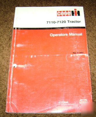 Case ih 7110 & 7120 tractor operator's owners manual