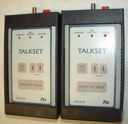 Fis ov-tlk fiber optic talk set