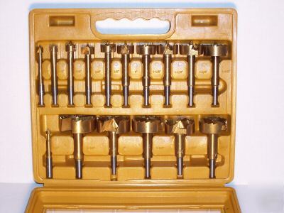 16 pc titanium forstner drill bits wood cutting tools 