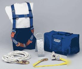 Complete roofers fall protection kit harness roofing
