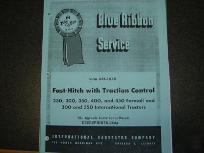 International farmall tractor fast hitch manual 300 350