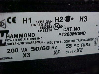 Lot of 2 hammond control tranformer pt 200MGMD
