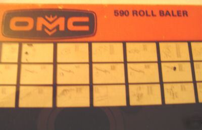 Omc 590 roll baler parts catalog micro fiche