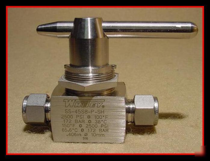 Whitey swagelok 316 stainless steel ball valve 2500 psi