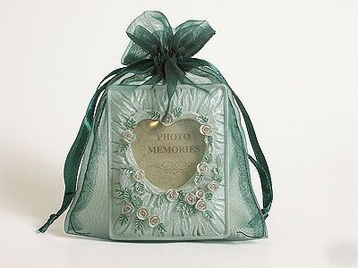 20 pcs 3X4 hunter green organza fabric bags