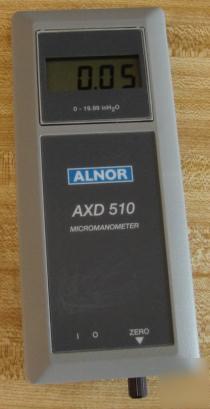 Alnor axd 510 micromanometer 0-19.99 INH20
