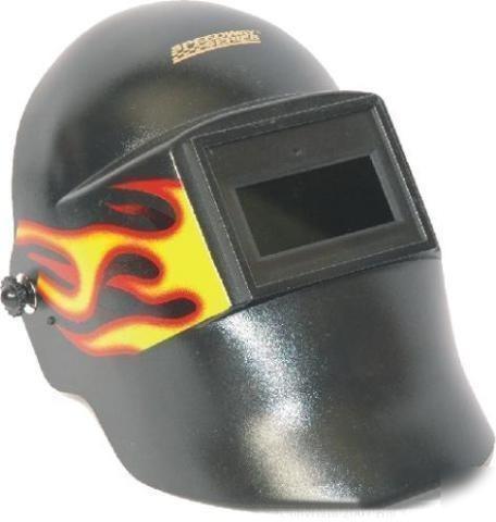 Fast auto darkening welding helmet ansi ~w/flames 