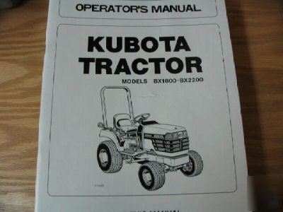 Kubota BX1800 BX2200 tractors operators manual