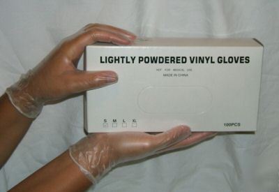 Vinyl disposable gloves, powdered, 8 mil, 100/box,small
