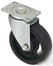 5'' 330 lb cast iron/molded rubber swivel caster 