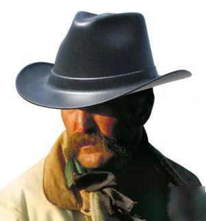 New black western cowboy style hardhat hard hat osha - 