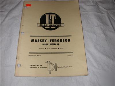 Massey ferguson MF255 MF265 MF275 tractor manual
