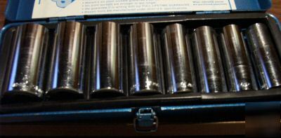 Metric 8 piece 6 pt deep socket set 