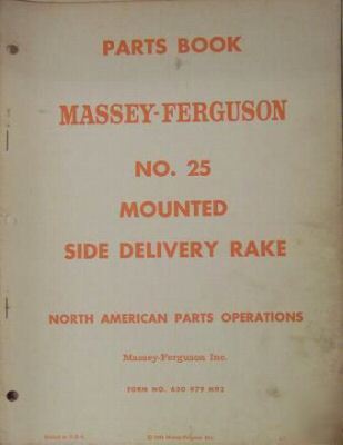 1962 massey ferguson 25 mounted hay rake parts manual