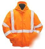 Hi-viz hooded sweatshirt - class iii orange - lg