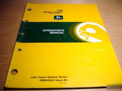 John deere 1508 cutter mower operator's manual jd