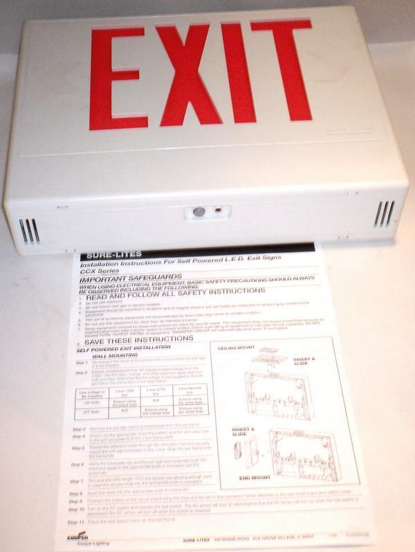 New cooper ccx emergency exit sign red led n/r