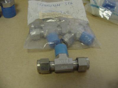 New parker 4MBT4N-316 tee connector qty (4) >